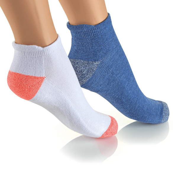 Gel-Sportschuhsocken blau + orange 2 Paar