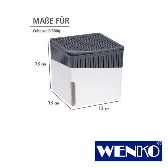 WENKO Raumentfeuchter Cube Weiß 2 x 500 g, für Räume bis ca. 40 m³