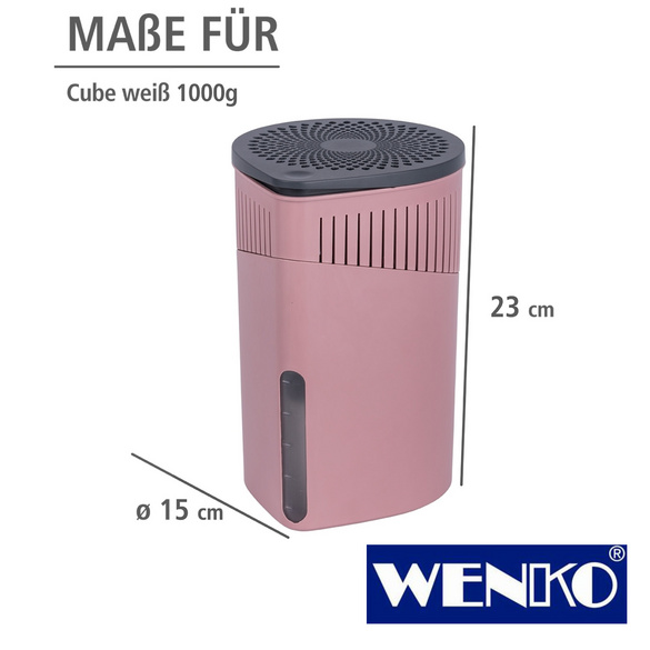 WENKO Raumentfeuchter Drop Rosa 2 x 1000 g, für Räume bis ca. 80m³