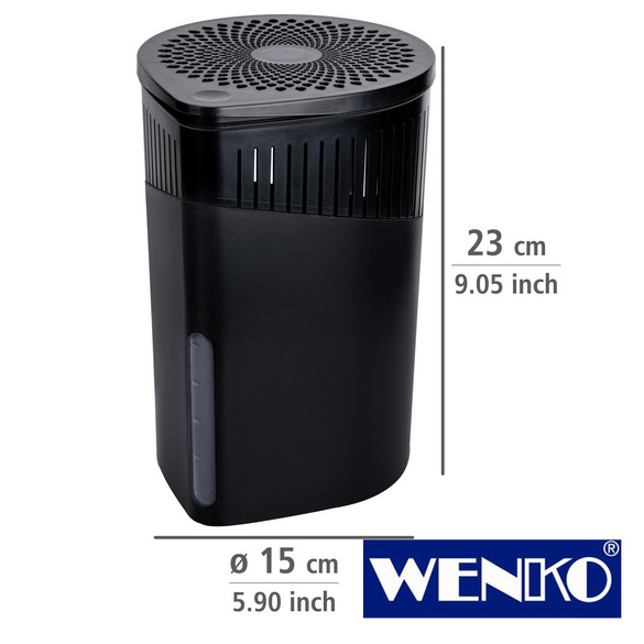 WENKO Raumentfeuchter Drop Schwarz 1000 g, 2er Set, für Räume bis ca. 80m³