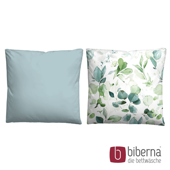 biberna Tencel Bettwäsche FLORAL aqua, 155x220 cm + 80x80 cm