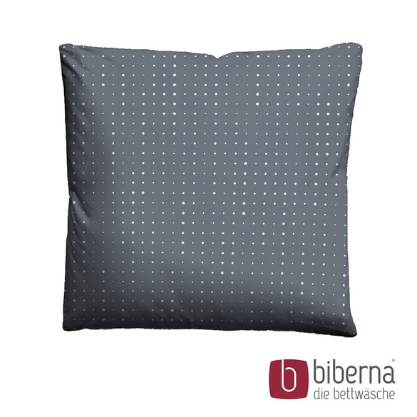 biberna Mako-Satin Kopfkissenbezug PUNKTE - MIX & MATCH   blau, 40x40 cm