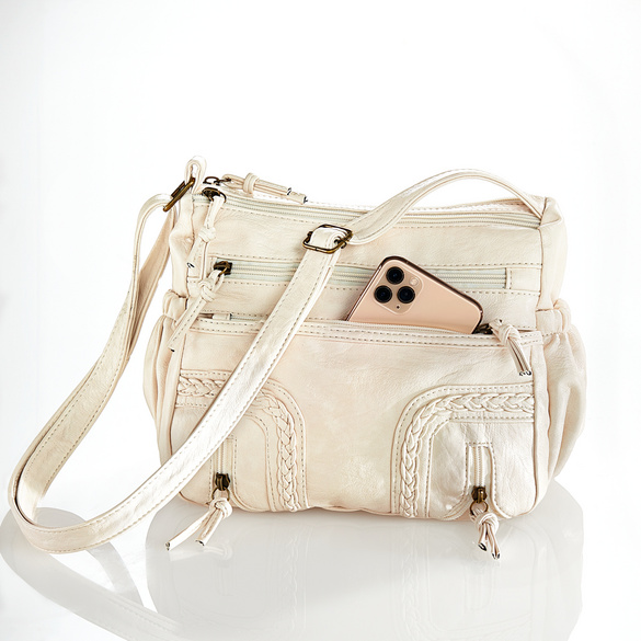 Schultertasche "Jeans" beige