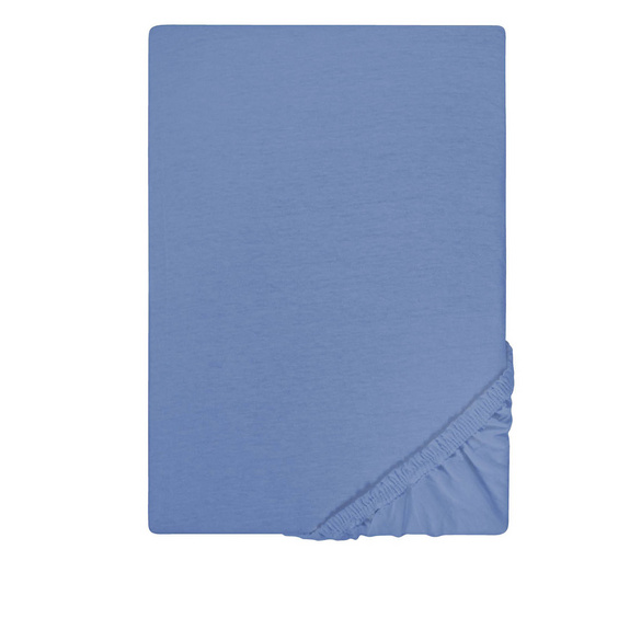 Castell Jersey-Stretch-Spannbetttuch blau, 1x 90-100 x 190-200 cm