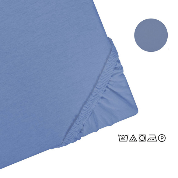 Castell Jersey-Stretch-Spannbetttuch blau, 1x 140-160 x 200 cm