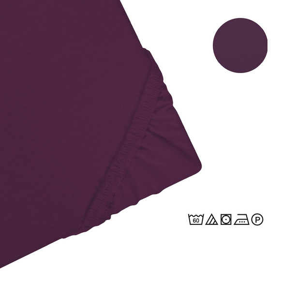 Castell Jersey-Stretch-Spannbetttuch dunkel violett, 1x 90-100 x 190-200 cm