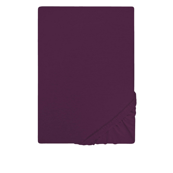 Castell Jersey-Stretch-Spannbetttuch dunkel violett, 1x 180-200 x 200 cm