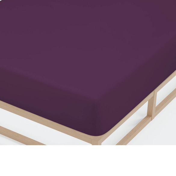 Castell Jersey-Stretch-Spannbetttuch dunkel violett, 1x 120x200 cm