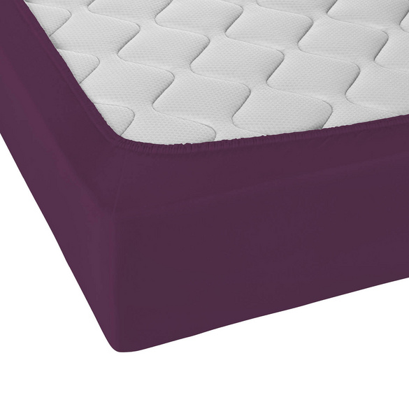 Castell Jersey-Stretch-Spannbetttuch dunkel violett, 1x 120x200 cm