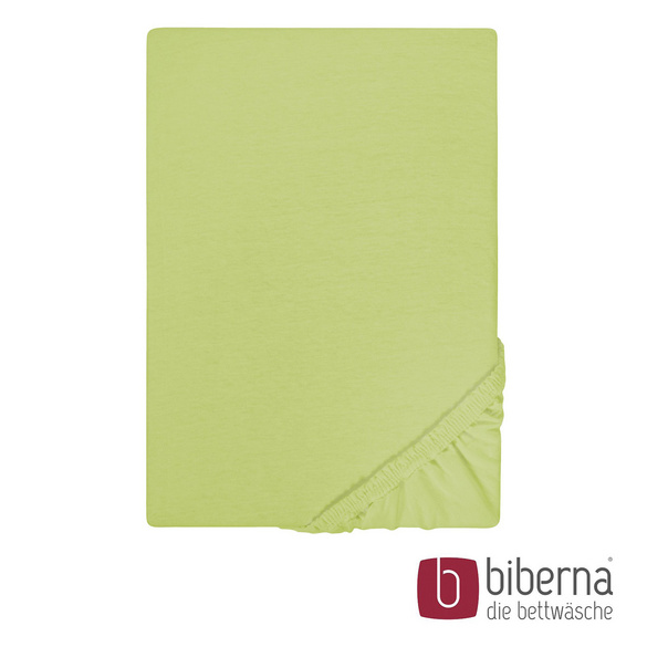 biberna Castell Jersey-Stretch-Spannbetttuch pistaziengrün, 1x 140-160 x 200 cm