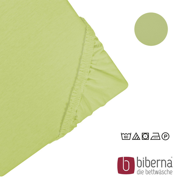 biberna Castell Jersey-Stretch-Spannbetttuch pistaziengrün, 1x 140-160 x 200 cm