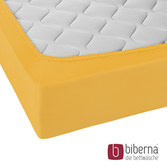 biberna Castell Jersey-Stretch-Spannbetttuch honig, 1x 140x200 cm - 160x200 cm