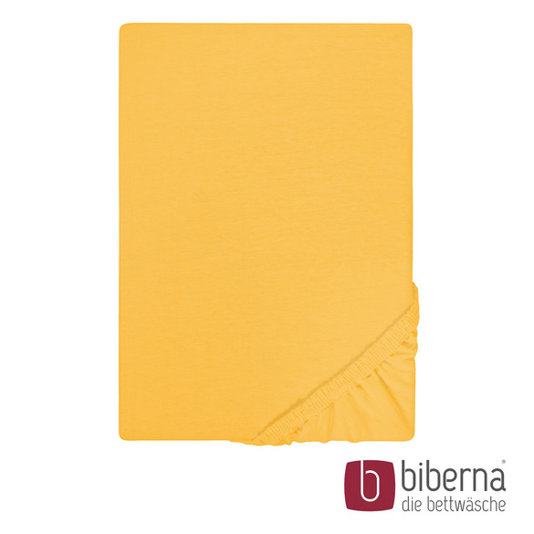 biberna Castell Jersey-Stretch-Spannbetttuch honig, 1x 120x200 cm