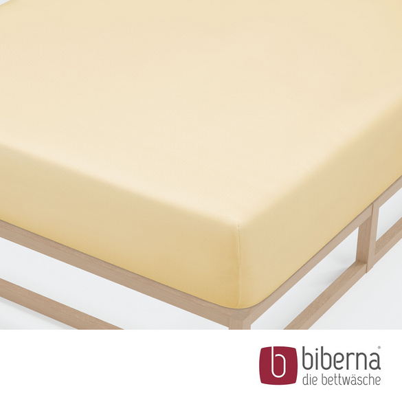 biberna Castell Jersey-Stretch-Spannbetttuch gelb, 1x 140x200 cm - 160x200 cm