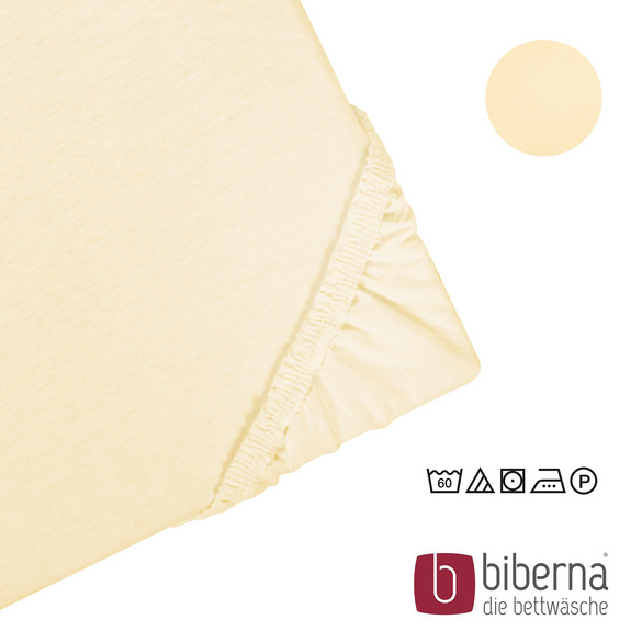 biberna Castell Jersey-Stretch-Spannbetttuch gelb, 1x 140x200 cm - 160x200 cm