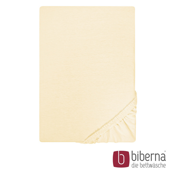 biberna Castell Jersey-Stretch-Spannbetttuch gelb, 1x 180x200 cm - 200x200 cm