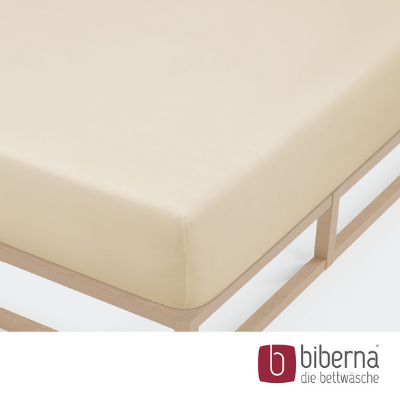 biberna Castell Jersey-Stretch-Spannbetttuch kitt, 1x 180x200 cm - 200x200 cm