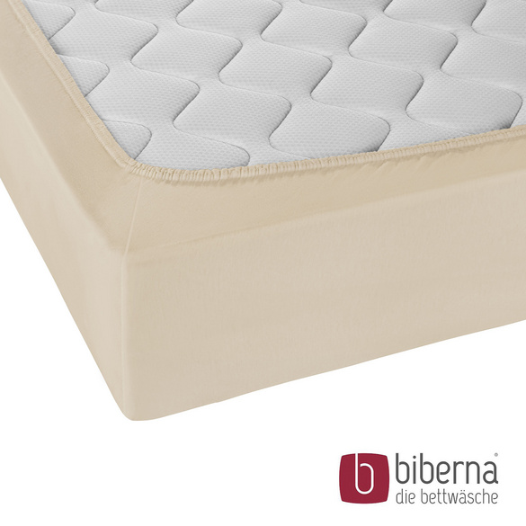 biberna Castell Jersey-Stretch-Spannbetttuch kitt, 1x 180x200 cm - 200x200 cm