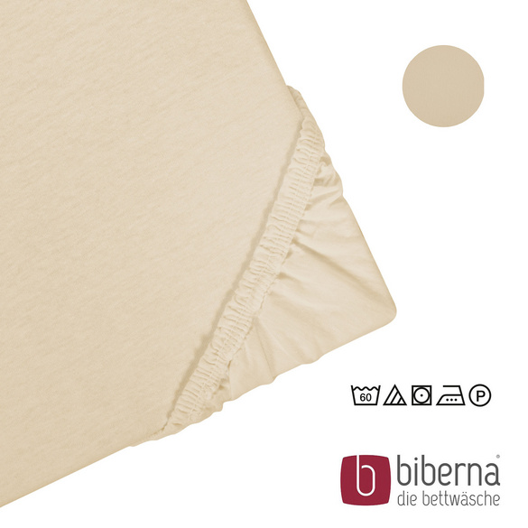 biberna Castell Jersey-Stretch-Spannbetttuch kitt, 1x 120x200 cm