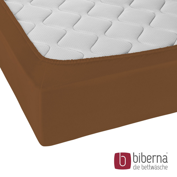 biberna Castell Jersey-Stretch-Spannbetttuch chocolate, 1x 140x200 cm - 160x200 cm