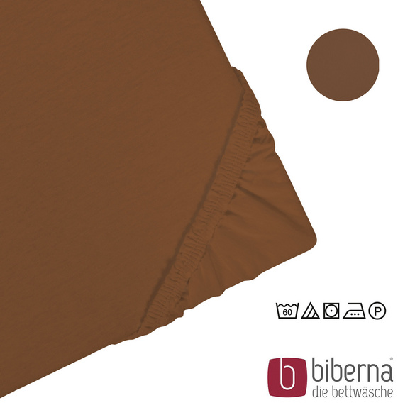 biberna Castell Jersey-Stretch-Spannbetttuch chocolate, 1x 140x200 cm - 160x200 cm