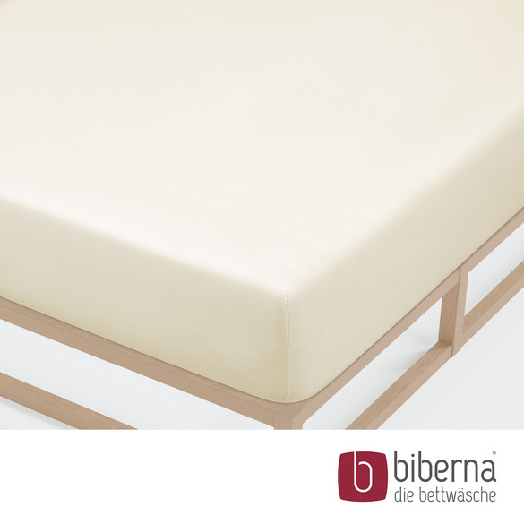 biberna Castell Jersey-Stretch-Spannbetttuch natur, 1x 140x200 cm - 160x200 cm