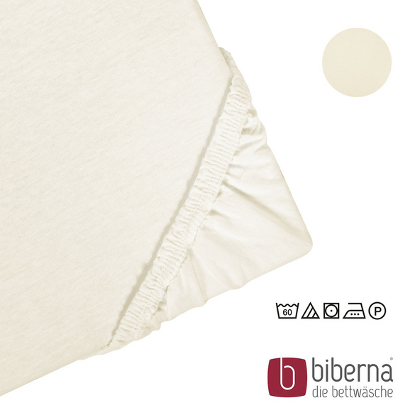 biberna Castell Jersey-Stretch-Spannbetttuch natur, 1x 140x200 cm - 160x200 cm