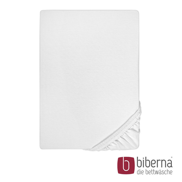 biberna Feinjersey-Spannbetttuch weiss, 1x 90x190 cm - 100x200 cm