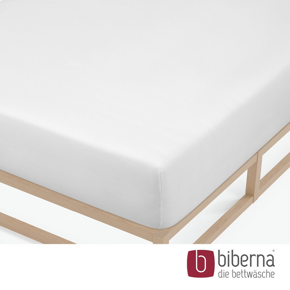 biberna Feinjersey-Spannbetttuch weiss, 1x 90x190 cm - 100x200 cm