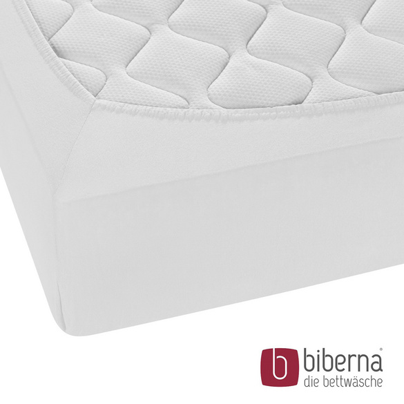 biberna Feinjersey-Spannbetttuch weiss, 1x 90x190 cm - 100x200 cm