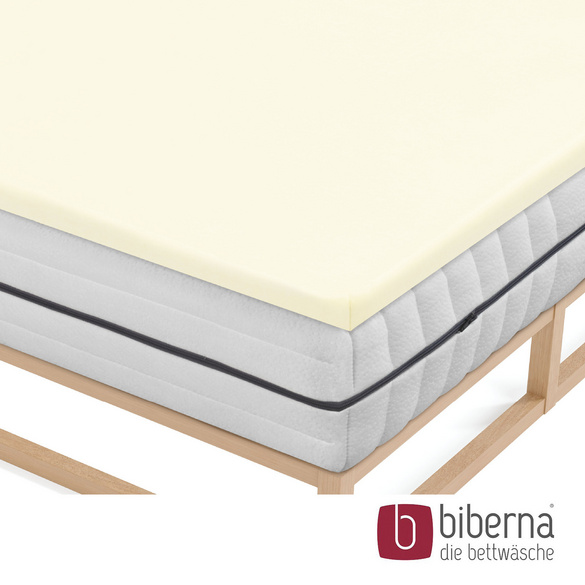 biberna Jersey-Elastic-Topper-Spannbetttuch perlmutt, 1x 90x190 cm - 100x220 cm