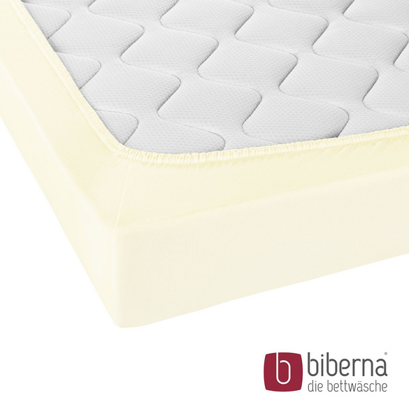 biberna Jersey-Elastic-Topper-Spannbetttuch perlmutt, 1x 180x200 cm - 200x220 cm