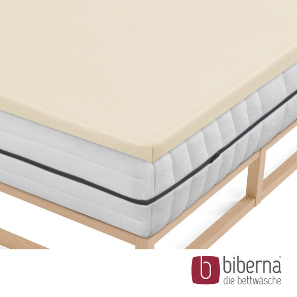 biberna Jersey-Elastic-Topper-Spannbetttuch champagner, 1x 140x200 cm - 160x220 cm