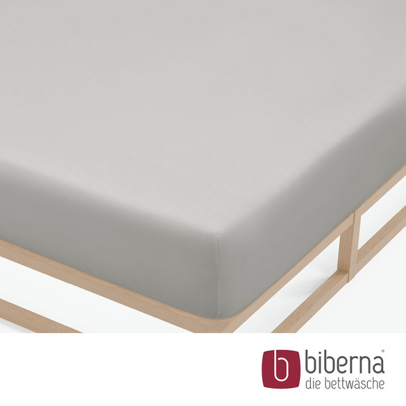 biberna Feinjersey-Spannbetttuch sturmgrau, 1x 140x200 cm - 160x200 cm