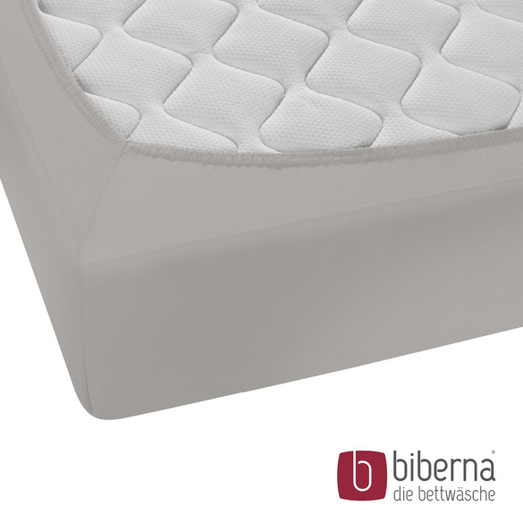 biberna Feinjersey-Spannbetttuch sturmgrau, 1x 140x200 cm - 160x200 cm