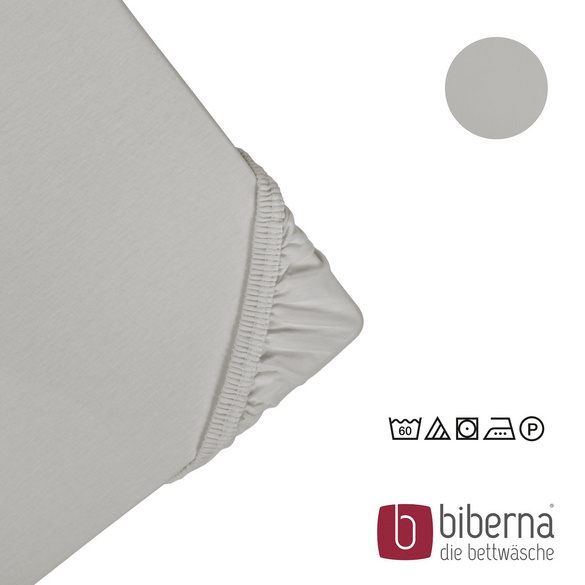 biberna Feinjersey-Spannbetttuch sturmgrau, 1x 140x200 cm - 160x200 cm