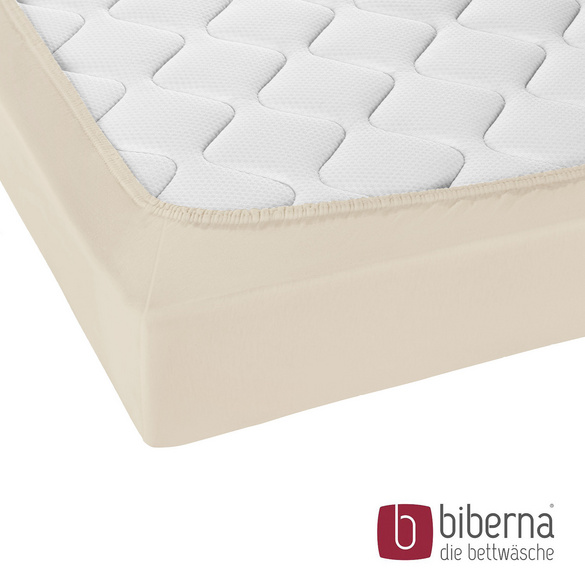 biberna Jersey-Elastic-Topper-Spannbetttuch grau, 1x 90x190 cm - 100x220 cm