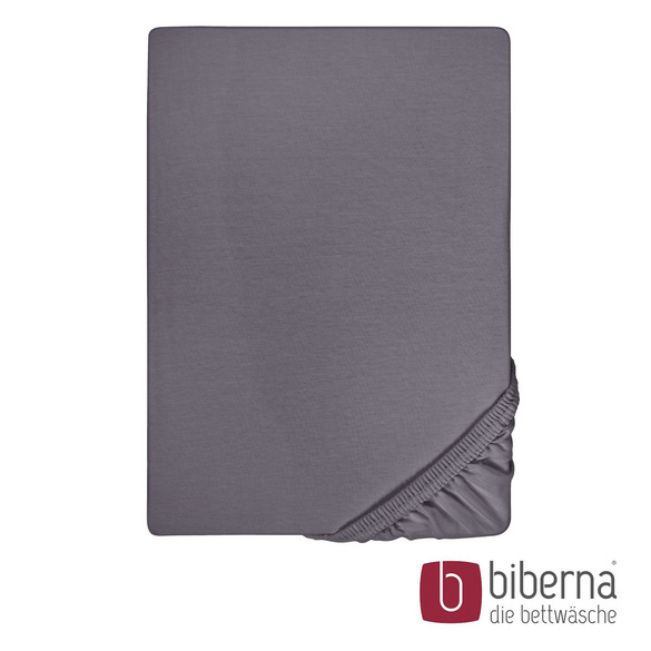 biberna Feinjersey-Spannbetttuch silber/grau, 1x 90x190 cm - 100x200 cm