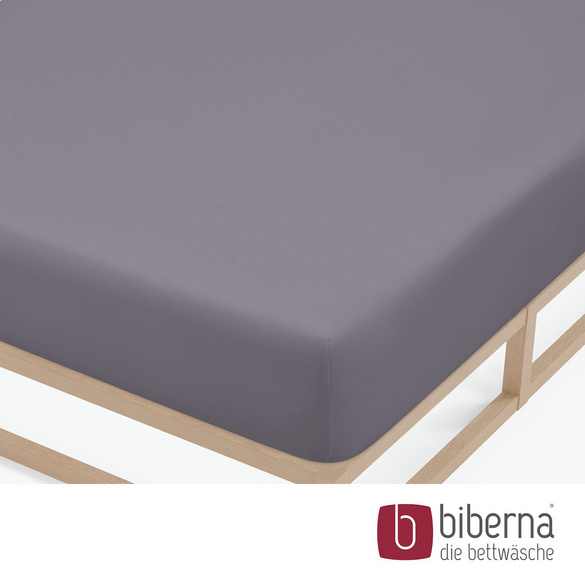 biberna Feinjersey-Spannbetttuch silber/grau, 1x 90x190 cm - 100x200 cm