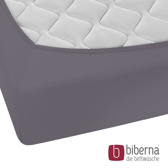 biberna Feinjersey-Spannbetttuch silber/grau, 1x 140x200 cm - 160x200 cm