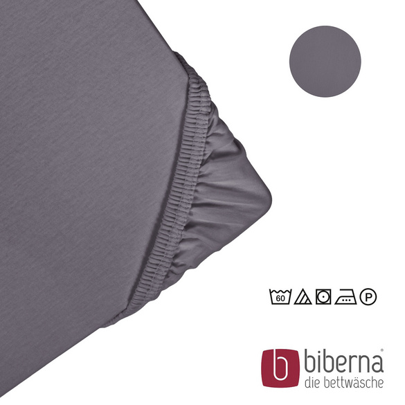 biberna Feinjersey-Spannbetttuch silber/grau, 1x 180x200 cm - 200x200 cm