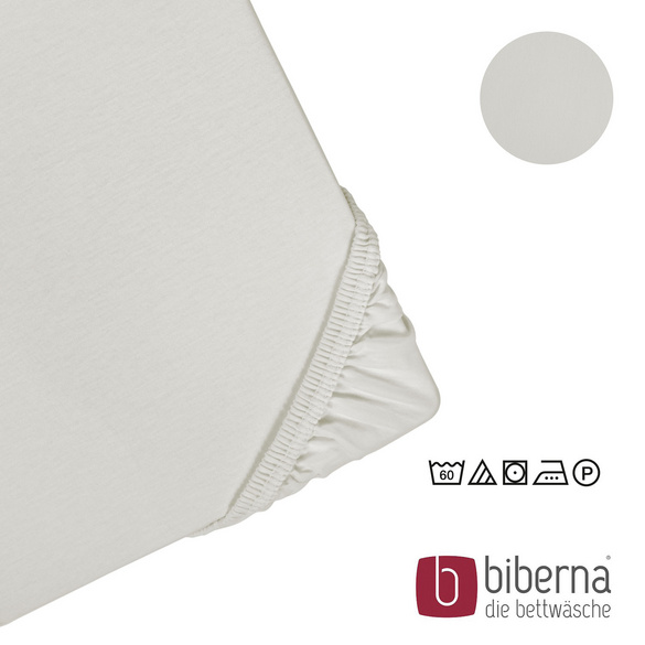 biberna Feinjersey-Spannbetttuch grau, 1x 60x120 cm - 70x140 cm