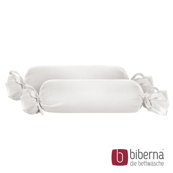 biberna Feinjersey-Nackenrollenbezug Doppelpack grau, 2x 15x40 cm