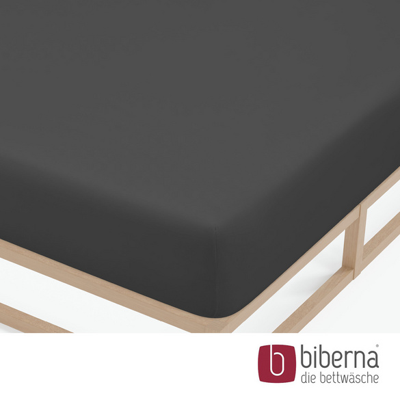 biberna Feinjersey-Spannbetttuch titanium, 1x 90x190 cm - 100x200 cm