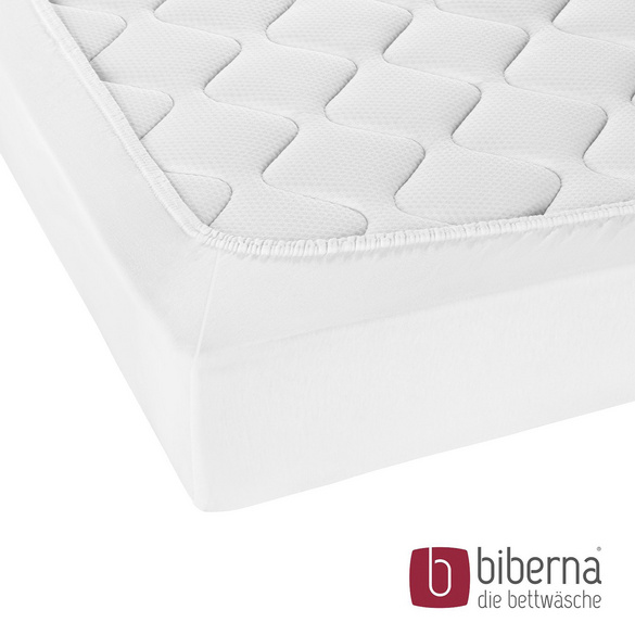 biberna Jersey-Elastic-Topper-Spannbetttuch weiss, 1x 90x190 cm - 100x220 cm