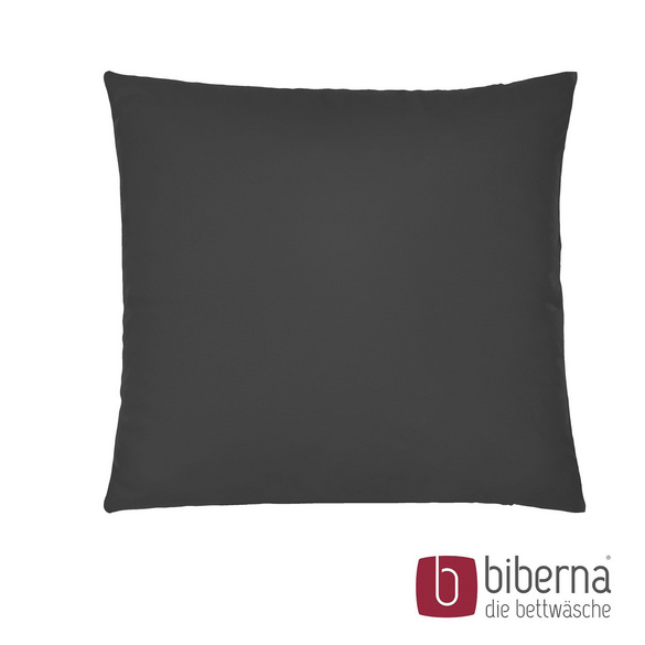 biberna Feinjersey-Kopfkissenbezug Doppelpack titanium, 2x 80x80 cm