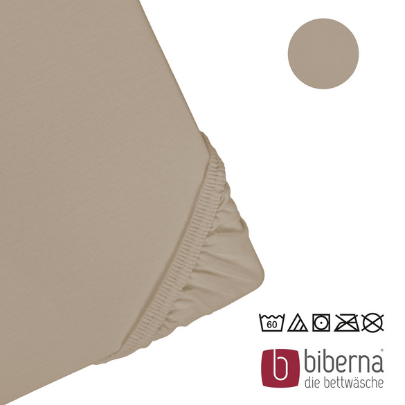 biberna Jersey-Elastic-Boxspring-Spannbetttuch basalt, 1x 90x190 cm - 100x220 cm