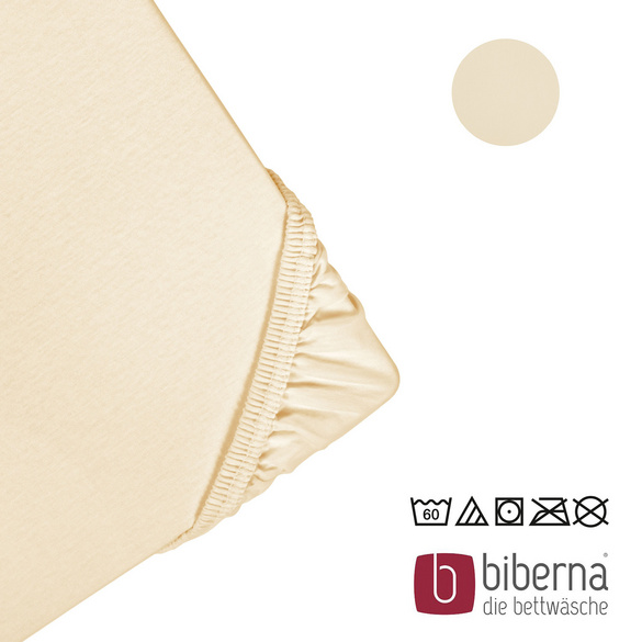 biberna Jersey-Elastic-Boxspring-Spannbetttuch champagner, 1x 90x190 cm - 100x220 cm