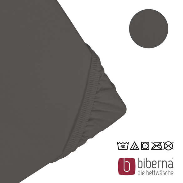 biberna Jersey-Elastic-Boxspring-Spannbetttuch dunkelgrau, 1x 140x200 cm - 160x220 cm