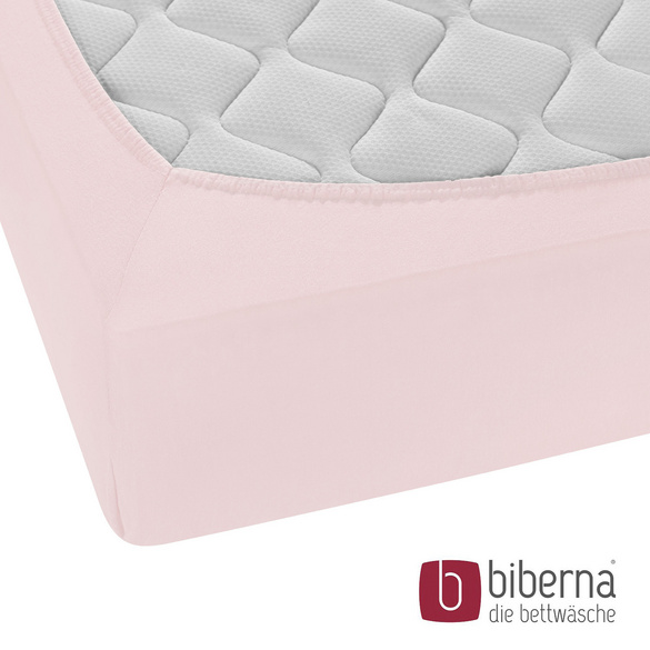 biberna Feinjersey-Spannbetttuch rose, 1x 90x190 cm - 100x200 cm